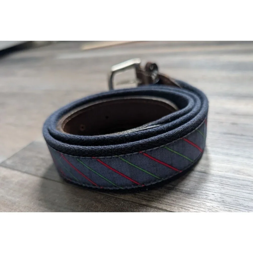 Vineyard Vines Canvas Club Belt Men's Size 36 Made in USA Blue Preppy Golf
